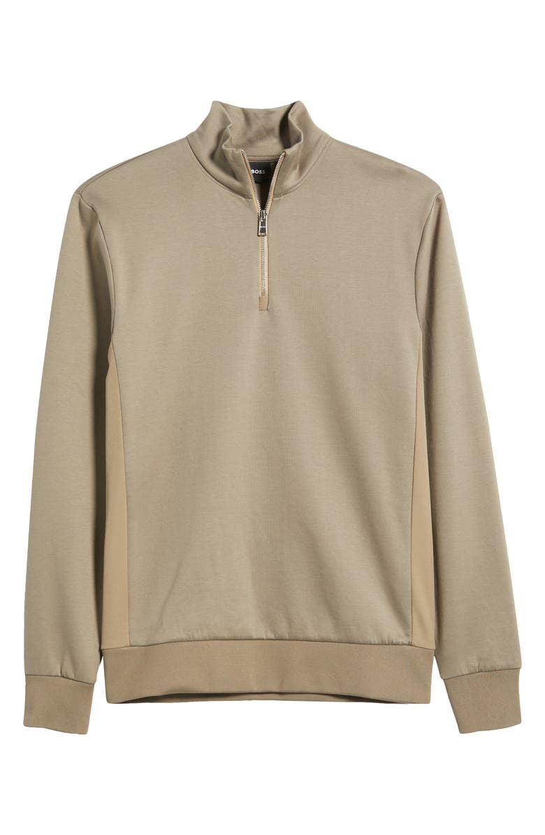 BOSS Sidney Quarter Zip Pullover, Alternate, color, Medium Green