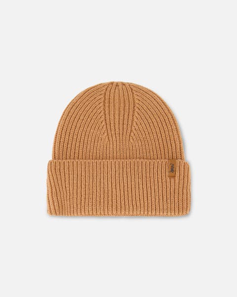 Kids Unisex Mid-Season Knit Hat Brown Pink