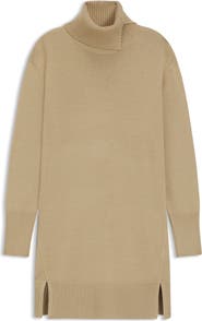 BOSS Orange Feringatessa Long Sleeve Turtleneck Virgin Wool Blend Sweater Dress