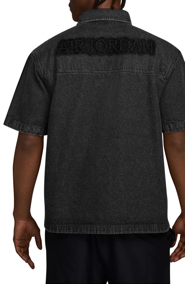 Jordan Short Sleeve Denim Button-Up Shirt, Alternate, color, 