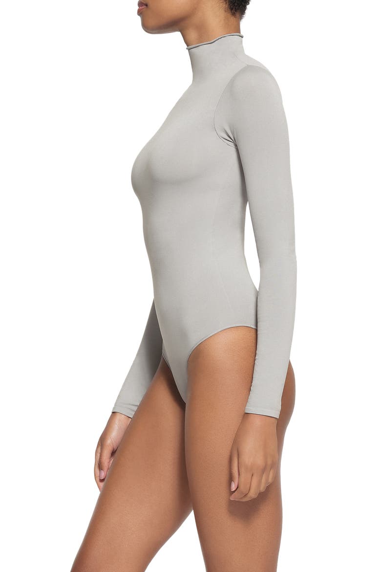 Essential Bodysuits Mock Neck Long Sleeve Bodysuit, Alternate, color, LIGHT GREY