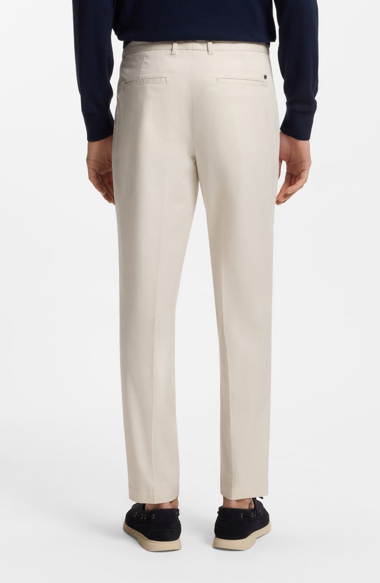 BOSS Perin Flat Front Trousers, Alternate, color, Open Whte