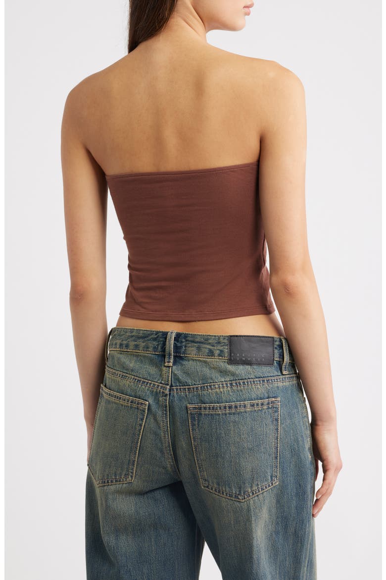 Lily Graphic Tube Top, Alternate, color, BROWN