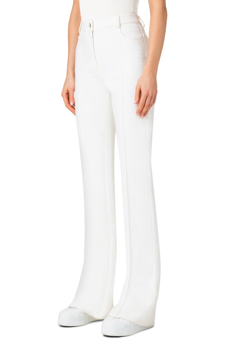 Akris Farid High Waist Cotton & Silk Blend Pants, Alternate, color, Ecru