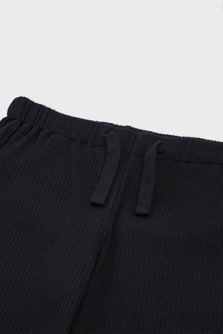 Organic Cotton Slim Flare Ribbed Pant, Alternate, color, Black