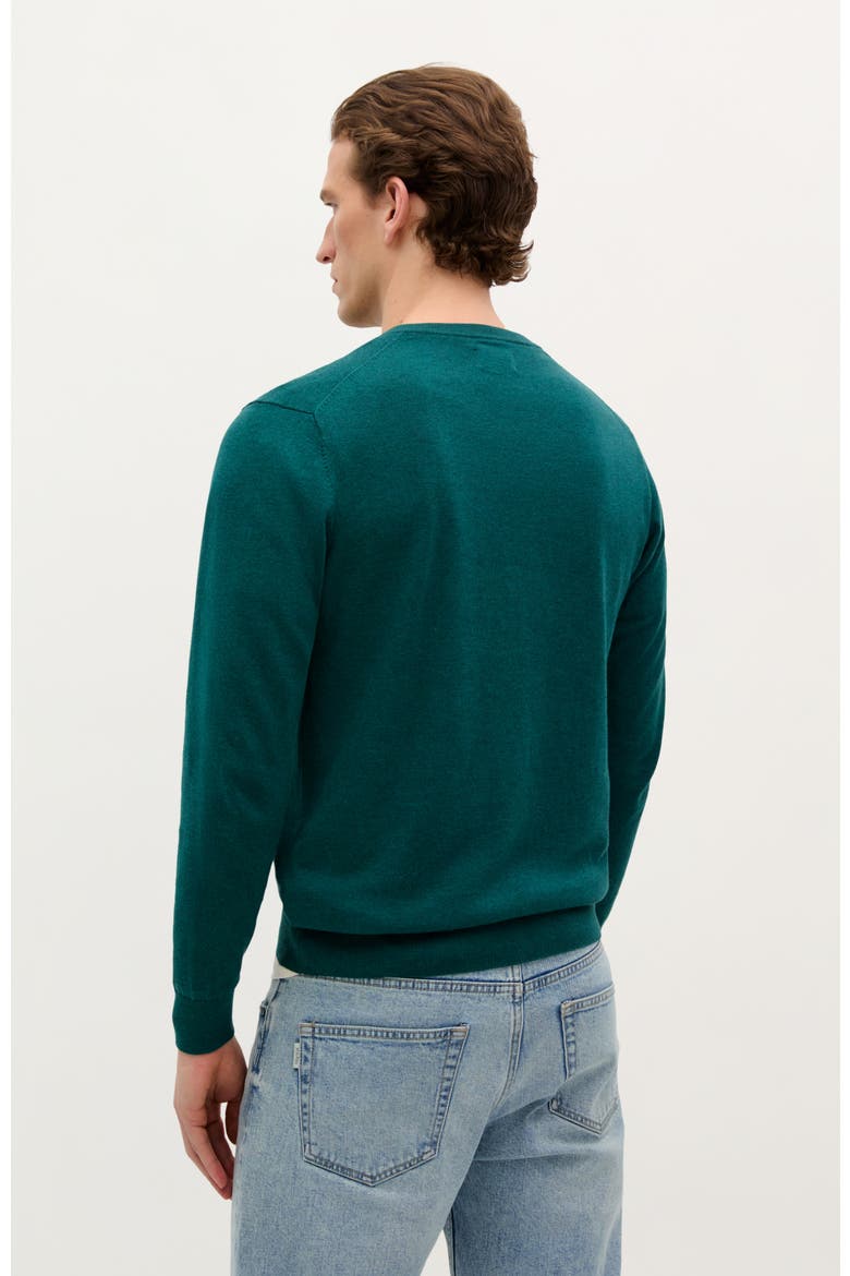 Skull V Neck Tricot, Alternate, color, Dark Green