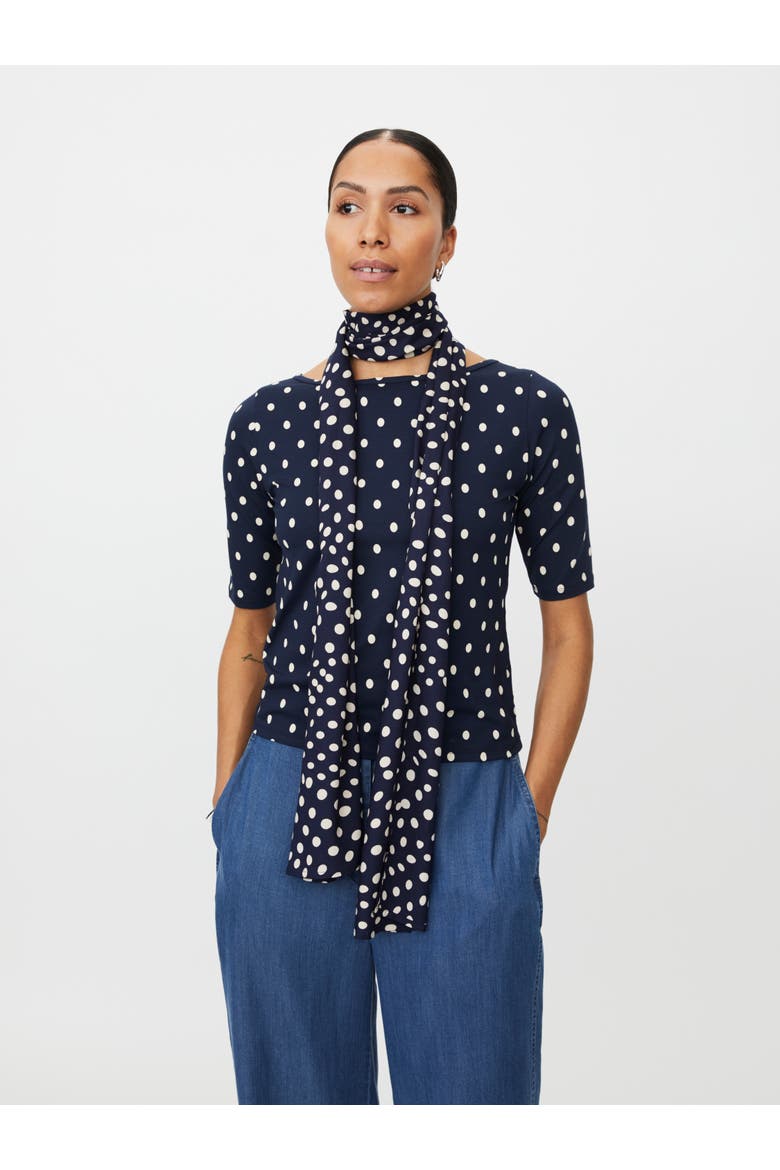 Lightweight Printed Scarf, Main, color, Navy Blazer