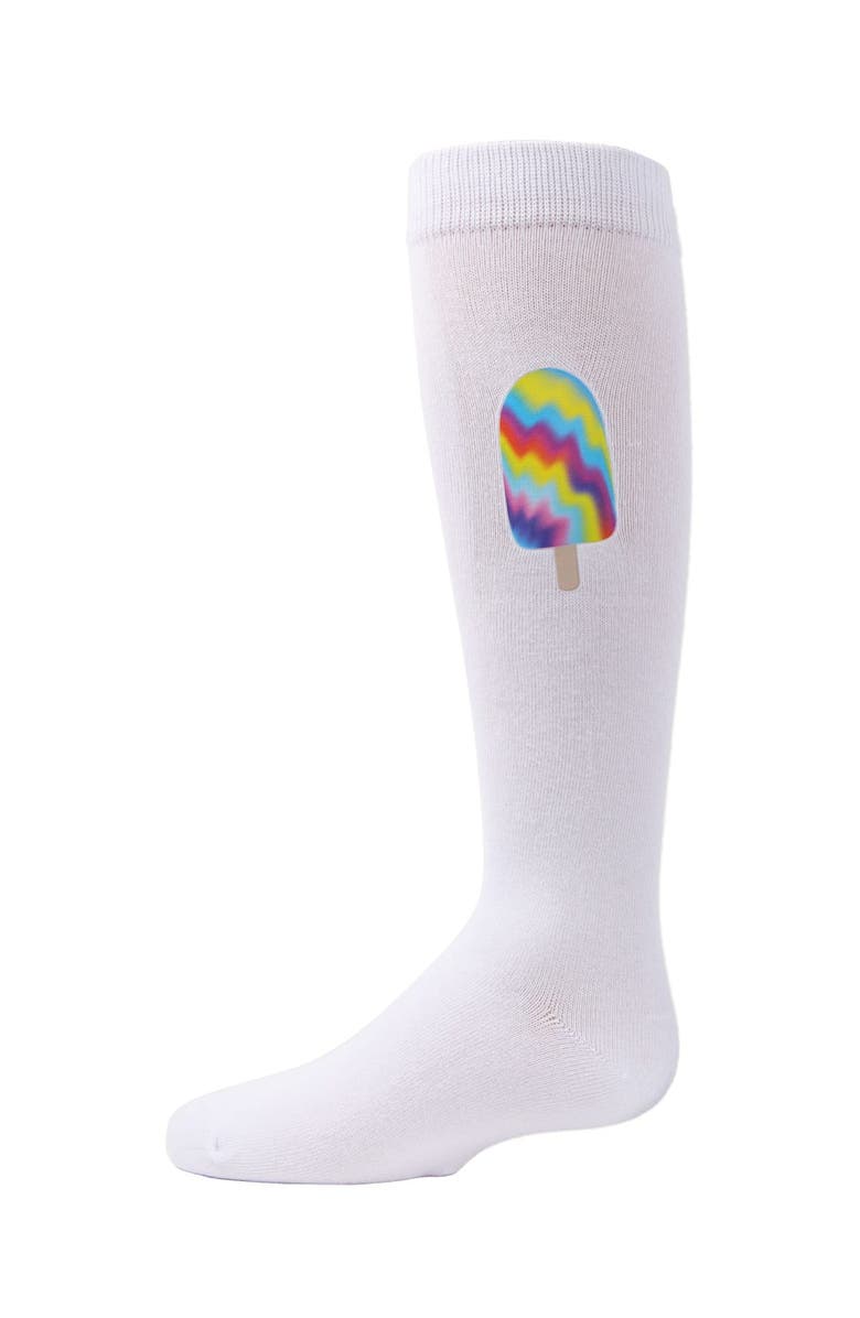 MeMoi Tie-Dye Popsicle Knee-High Socks, Main, color, White