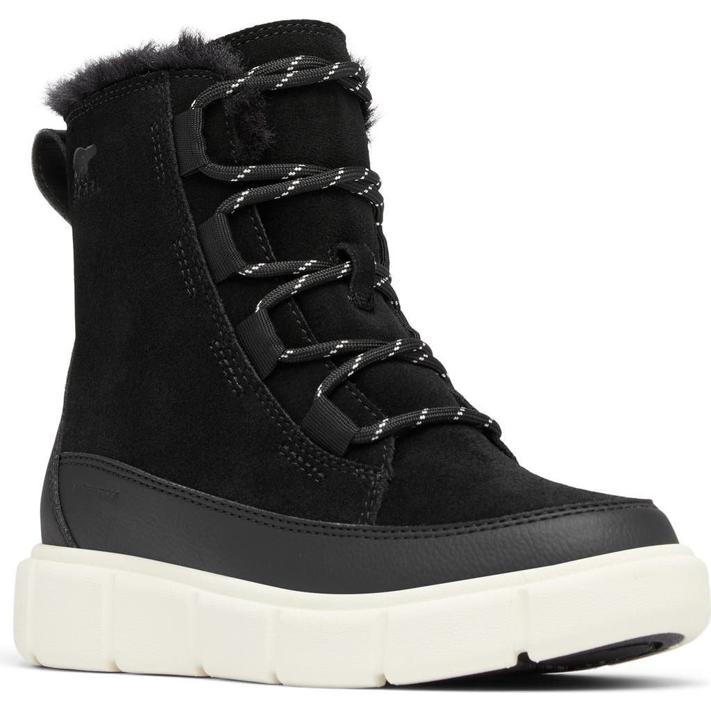 Sorel Kids' Explorer Iii Waterproof Boot In Black/sea Salt
