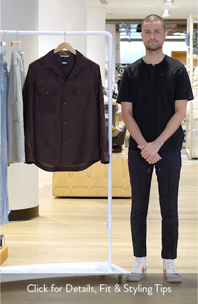 C-Carper Camp Collar Linen Button-Up Shirt, sales video thumbnail