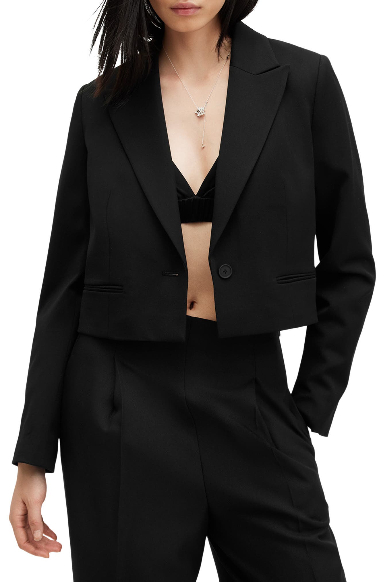 Shores One-Button Crop Blazer