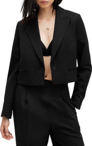 AllSaints Shores One-Button Crop Blazer