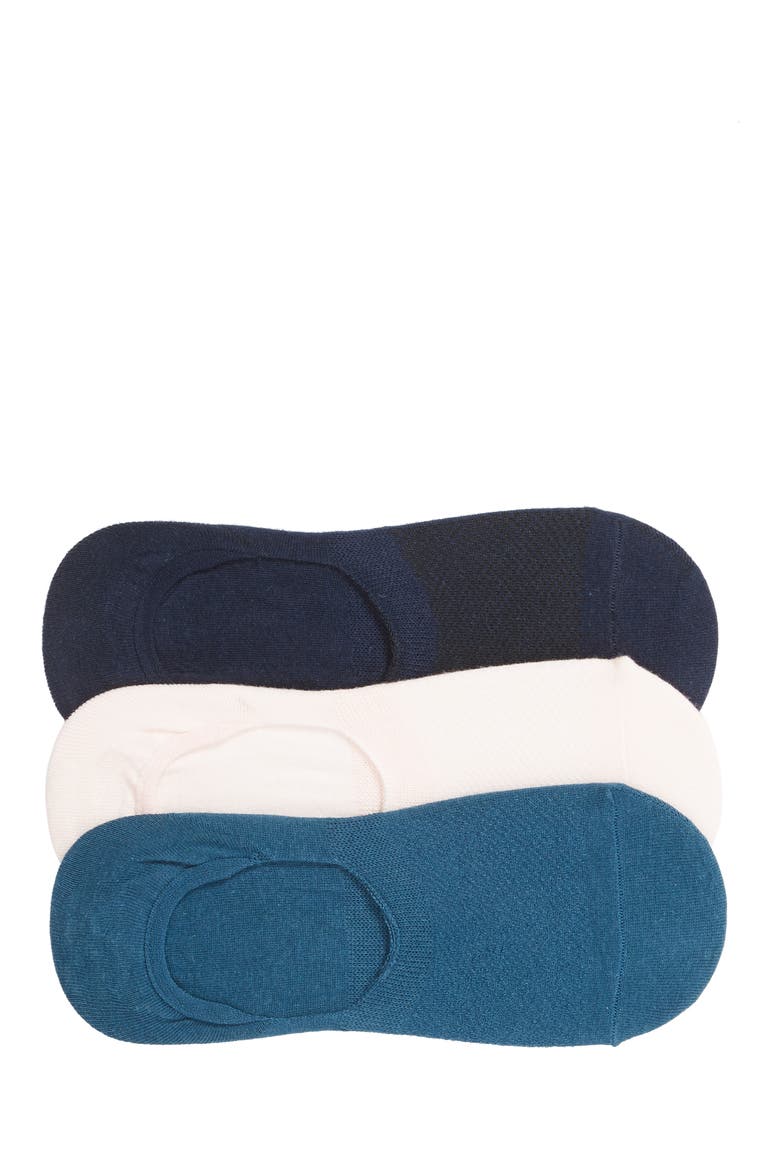 3-Pack Liner Socks, Main, color, TEAL MOROCCAN MULTI