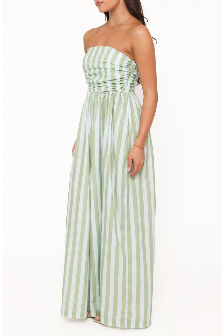 Paige Stripe Strapless Jumpsuit, Alternate, color, BLUE/ GREEN STRIPE