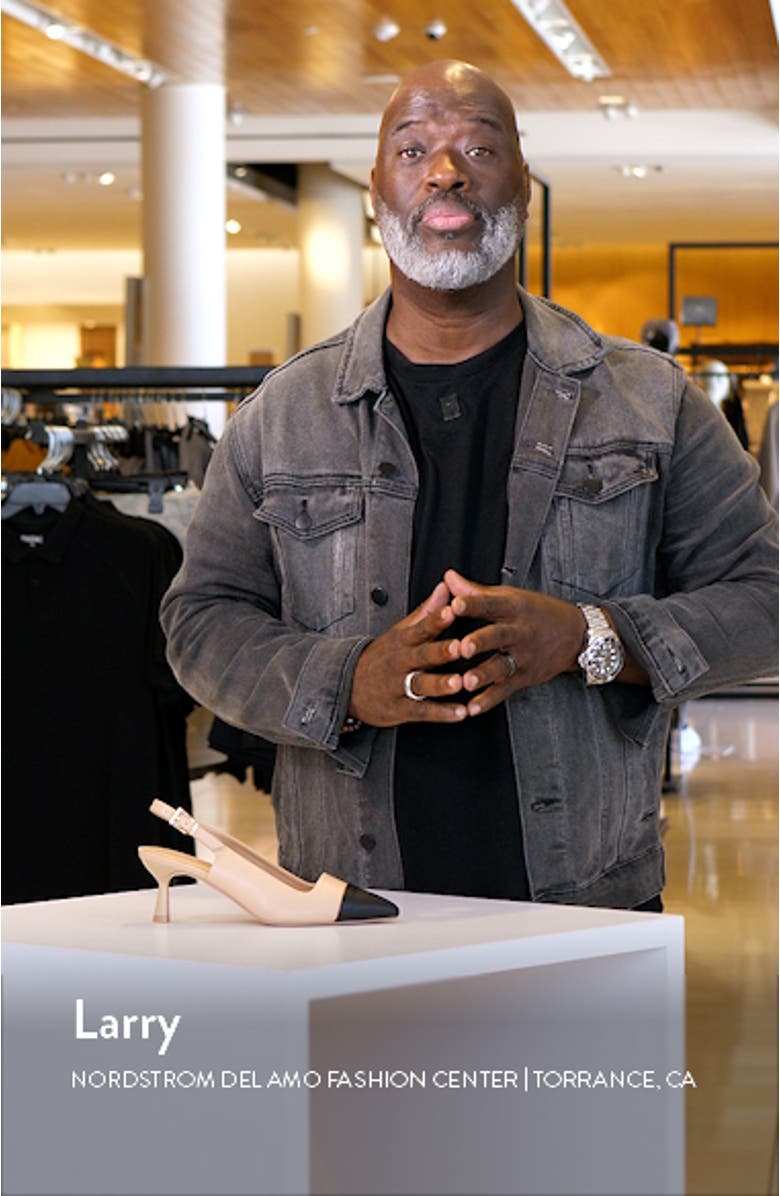 Mariella Slingback Pointed Cap Toe Pump, sales video thumbnail