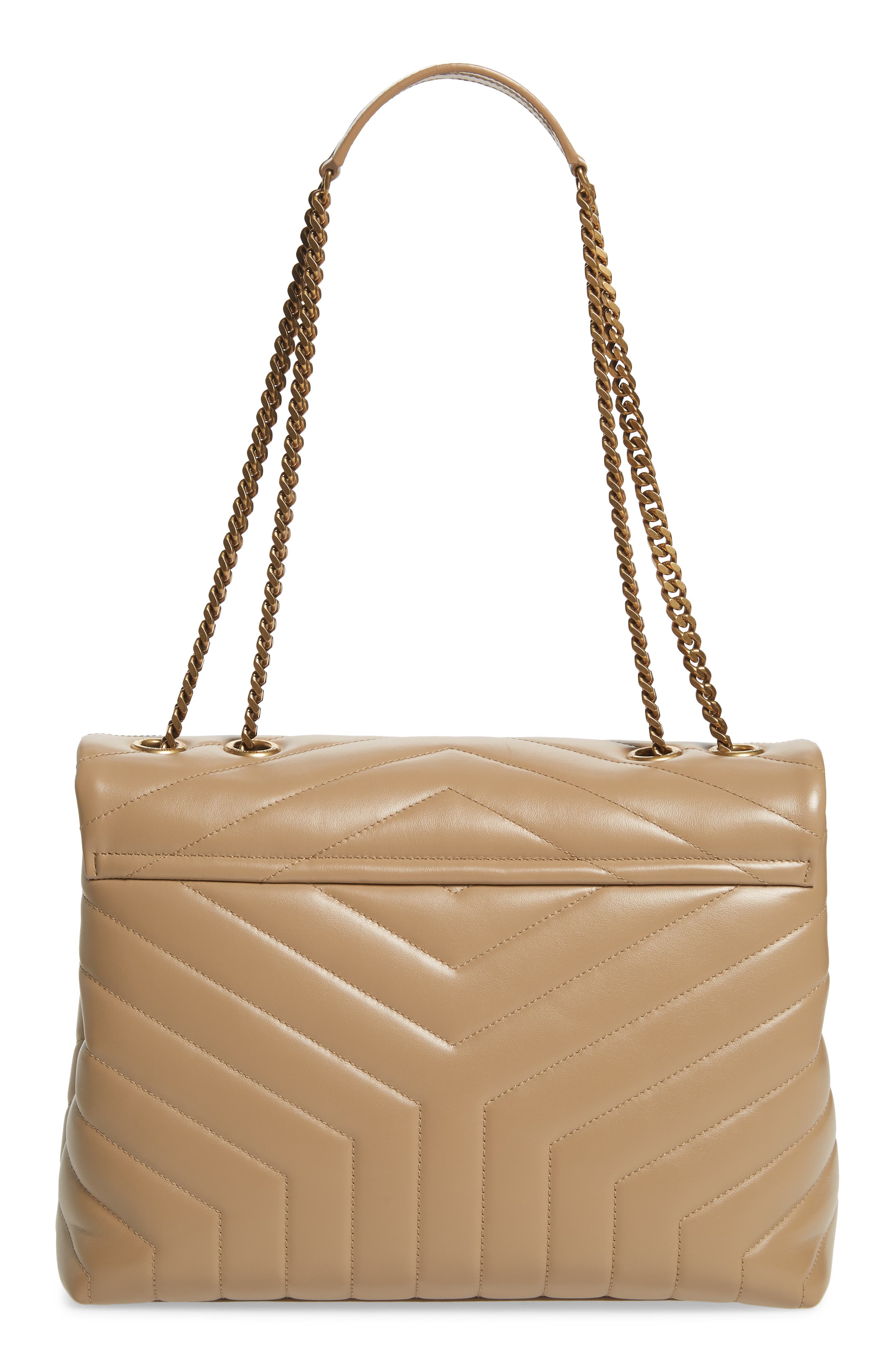 Medium Loulou Matelassé Leather Shoulder Bag, Alternate, color, LATTE