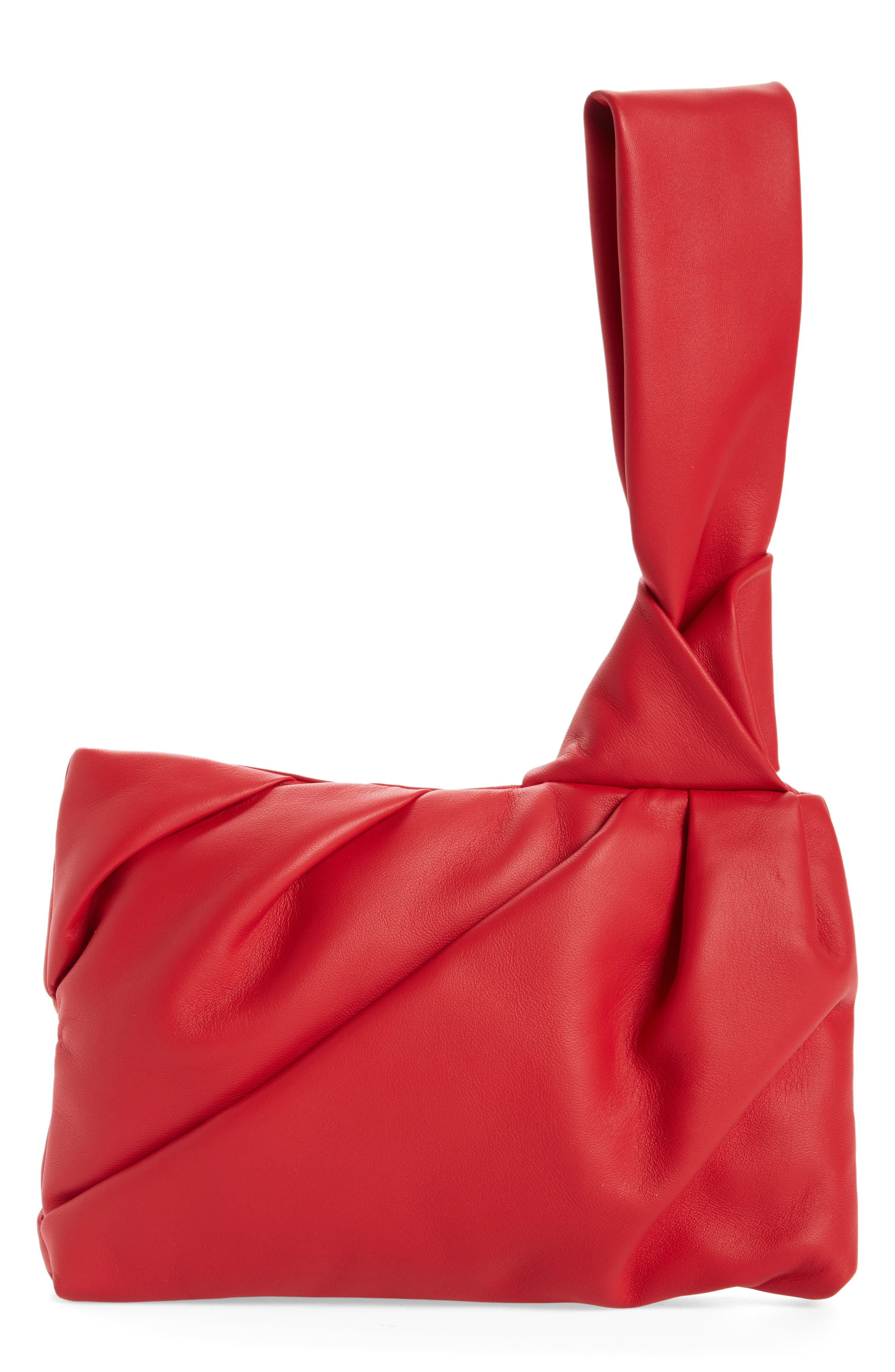 Ambush Nejiri Pleated Leather Wristlet, Alternate, color, 