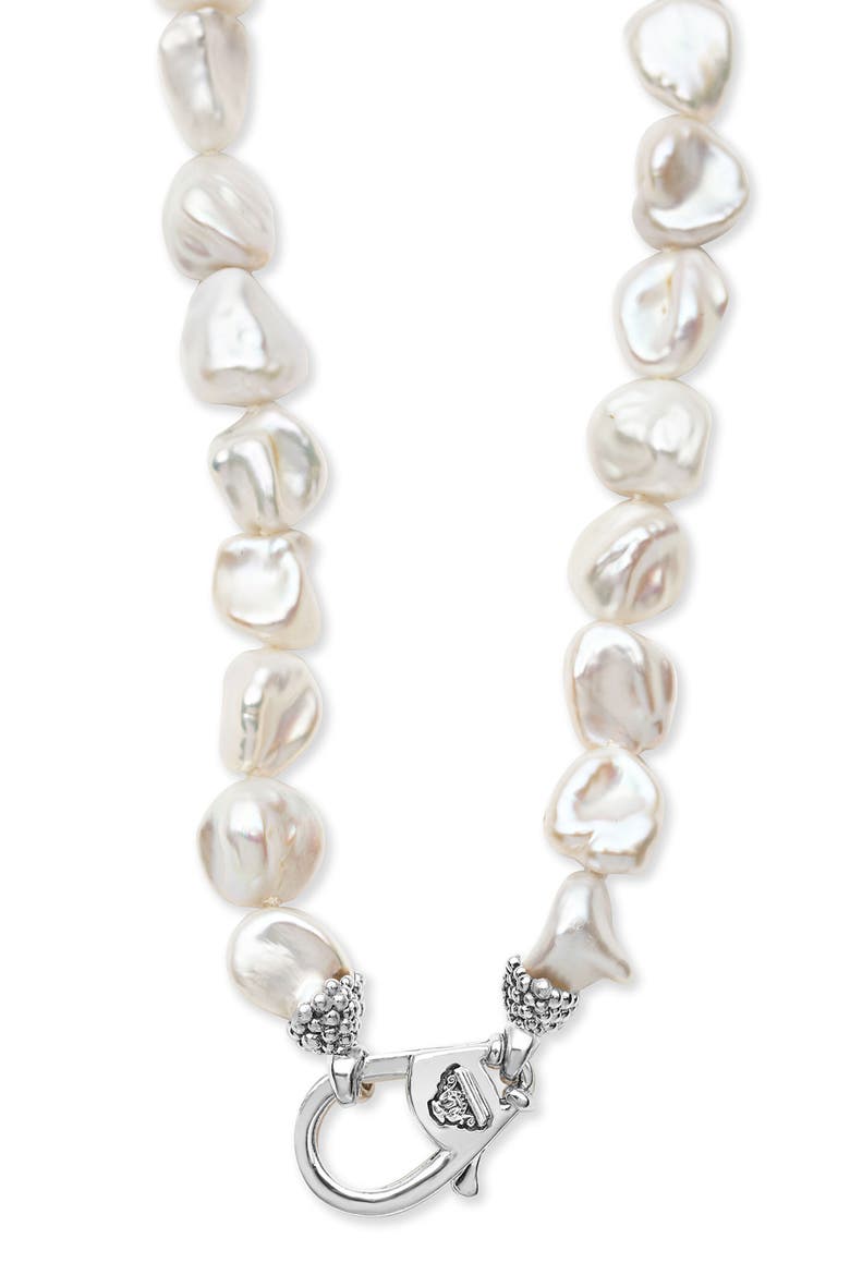 Luna Keshi Pearl Nugget Necklace, Alternate, color, SILVER