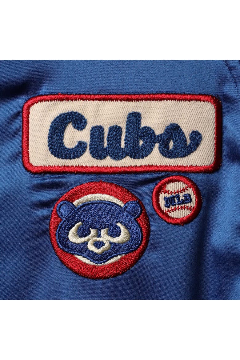 Men's New Era Royal Chicago Cubs Satin Raglan Full-Snap Jacket, Alternate, color, Royal