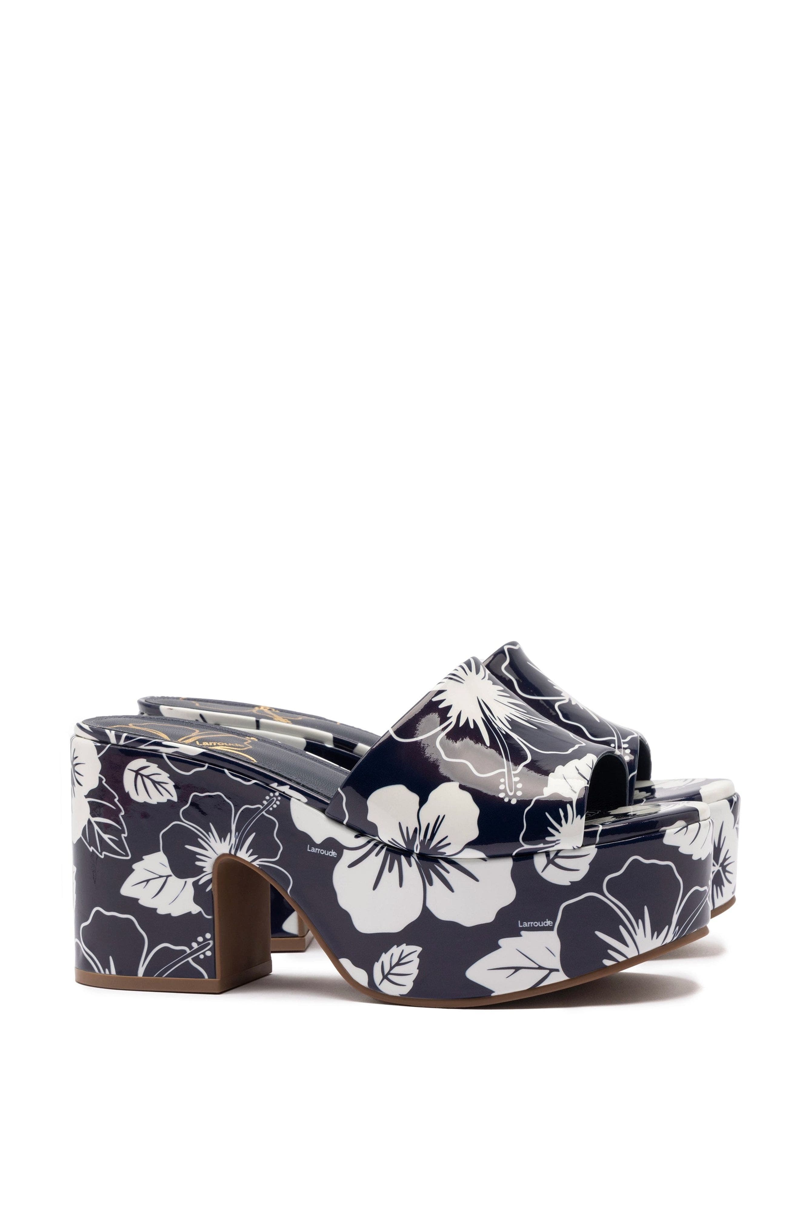 Larroudé Miso Floral Platform Sandal, Alternate, color, 
