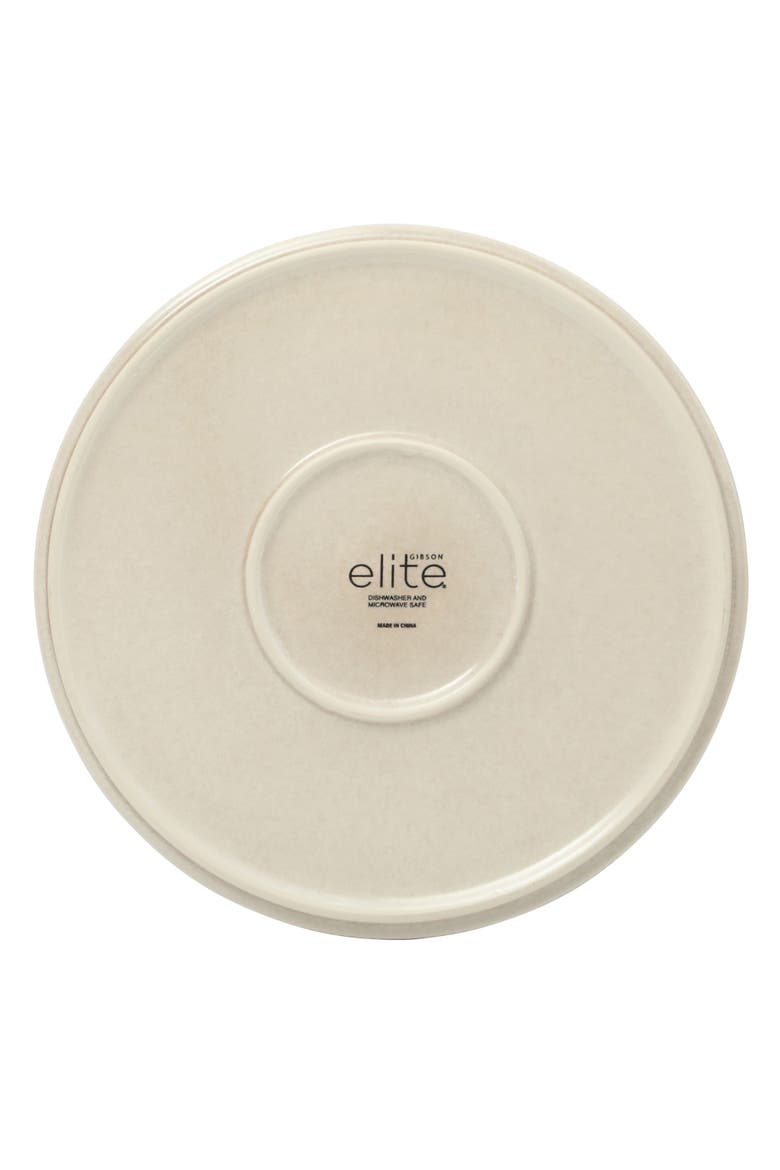 Solana Coast 12-Piece Reactive Glaze Embossed Stoneware Dinnerware Set, Alternate, color, Whie