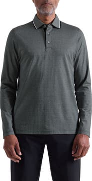 Bugatchi Mercerized Cotton Long Sleeve Polo