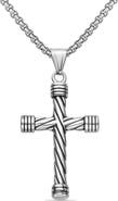 EDFORCE Men's Twisted Cross Pendant Necklace