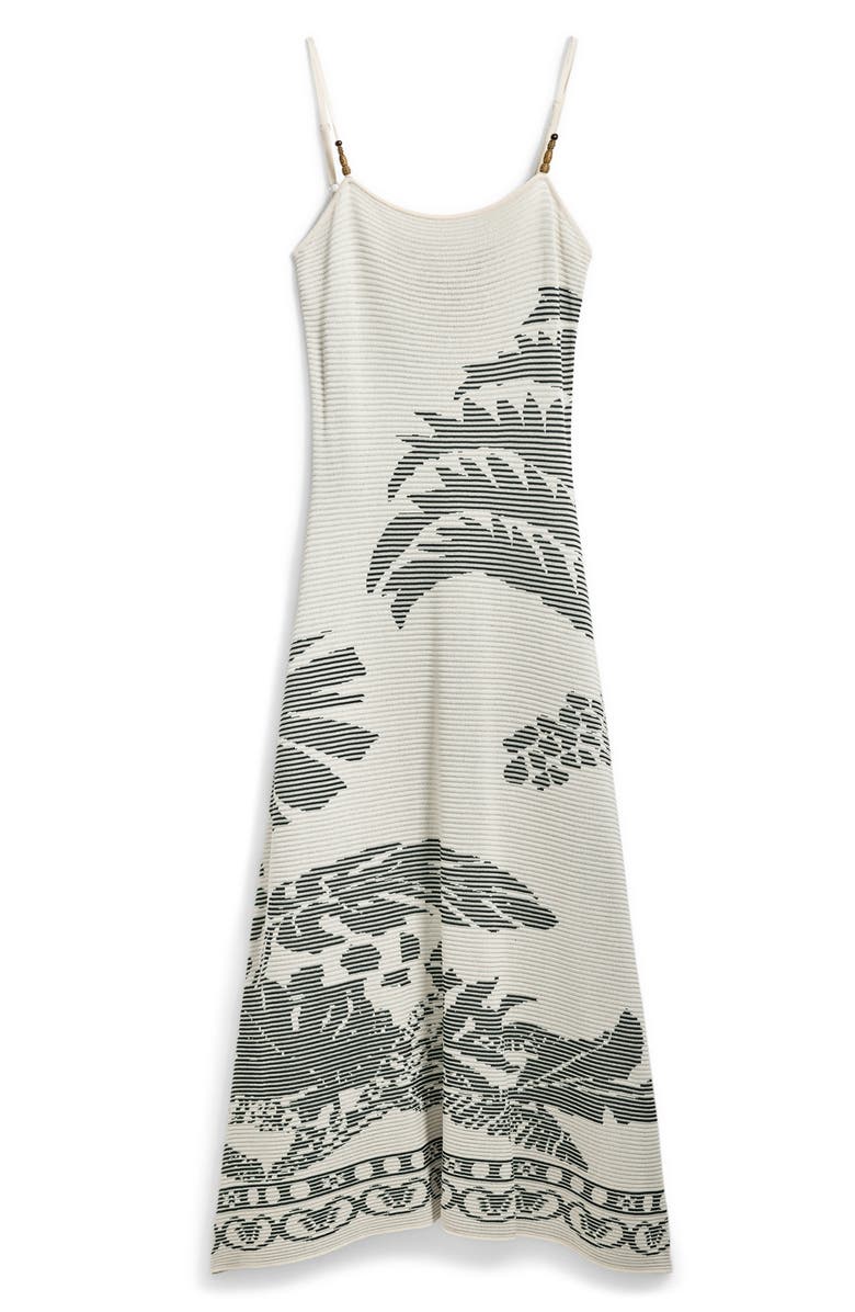 Desigual Palm Jacquard Sweater Dress, Alternate, color, Light Beige