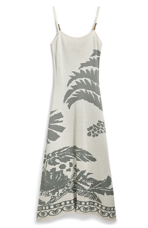 Desigual Palm Jacquard Sweater Dress In Light Beige