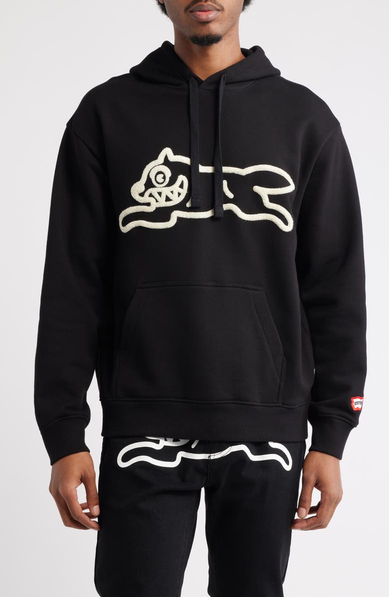 ICECREAM Sauce Logo Appliqué Hoodie, Main, color, Black