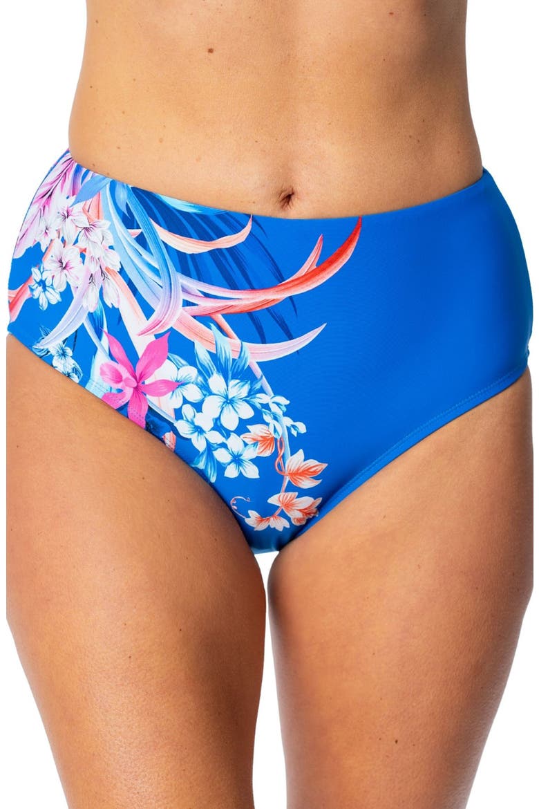 Comfort Core High Waist Bikini Bottoms, Main, color, COBALT
