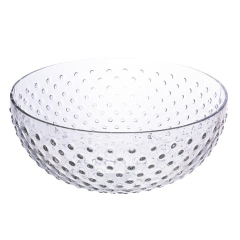 Round Glass Hobnail Serving Bowl
