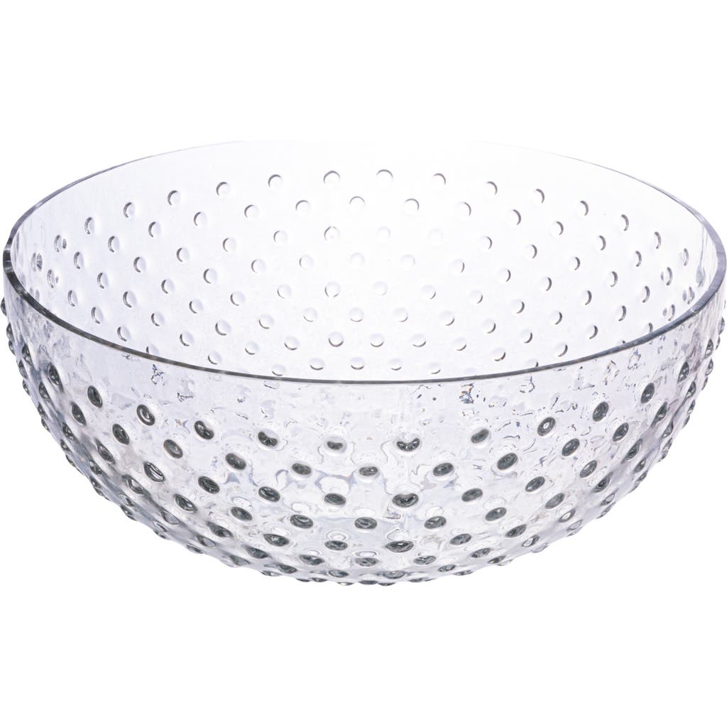 Storied Home Round Glass Hobnail Serving Bowl In Transparent