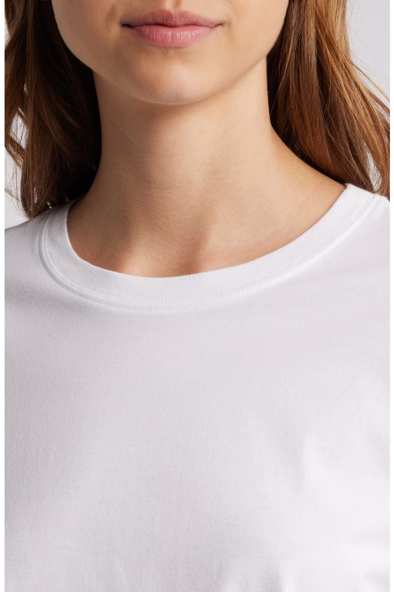 Cotton Crewneck Top, Alternate, color, WHITE