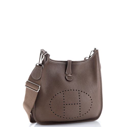 Pre-owned Hermes Hermes Evelyne Bag Gen Iii Clemence Pm In Brown