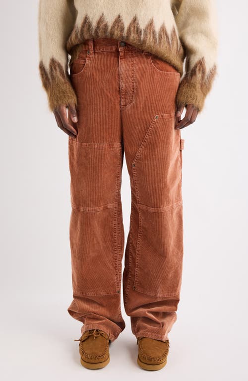 Isabel Marant Lorson Wide Leg Stretch Cotton Corduroy Pants In Brown