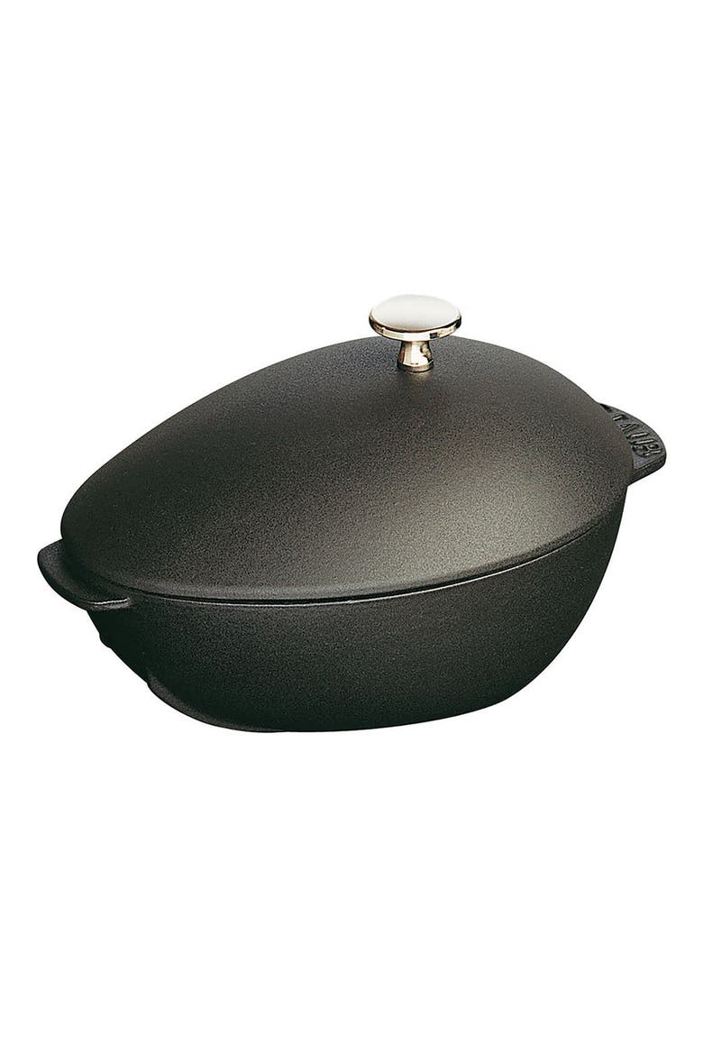 Cast Iron 2-Quart Mussel Pot, Main, color, MATTE BLACK
