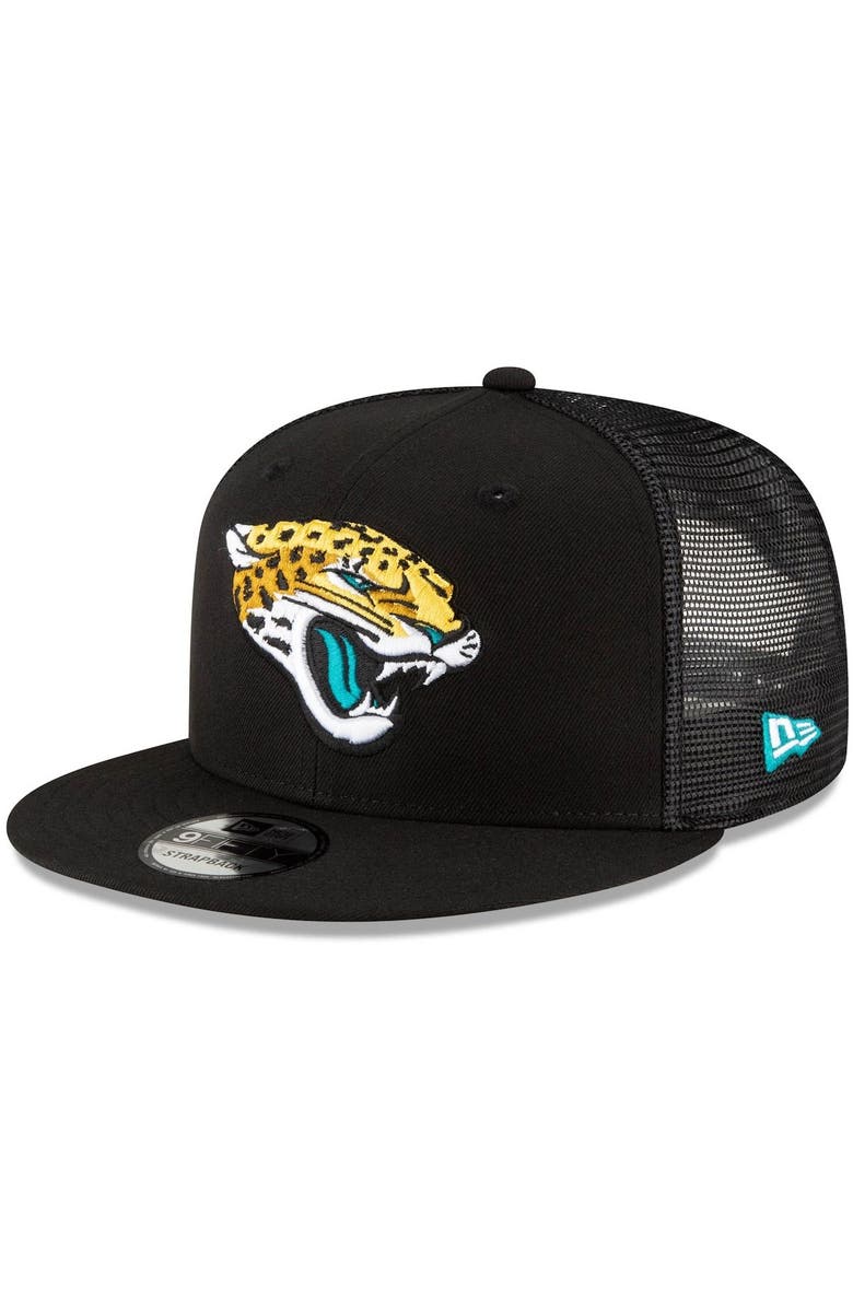 New Era Men's New Era Black Jacksonville Jaguars Shade Trucker 9FIFTY Snapback Hat, Main, color, 
