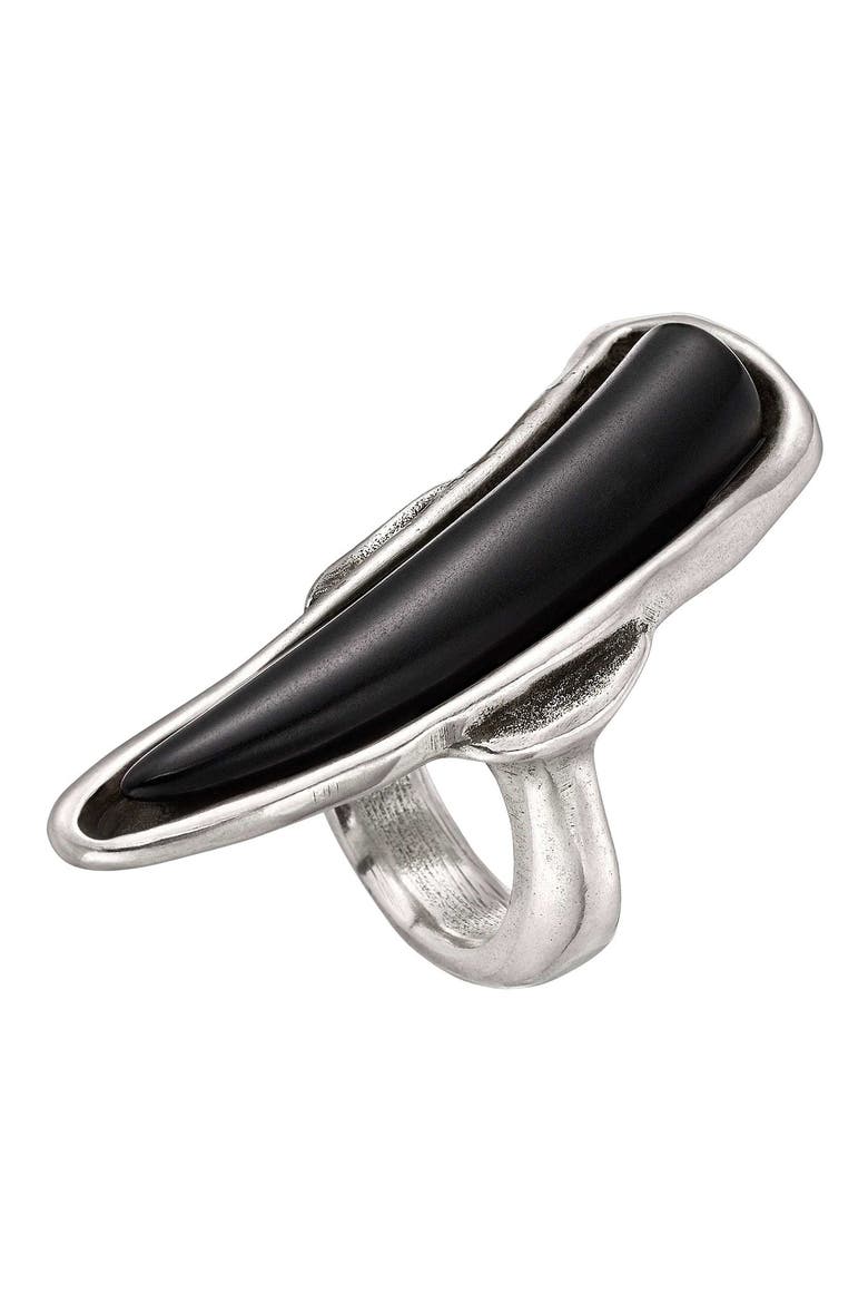 El Colmo Resin Horn Shaped Ring, Main, color, SILVER