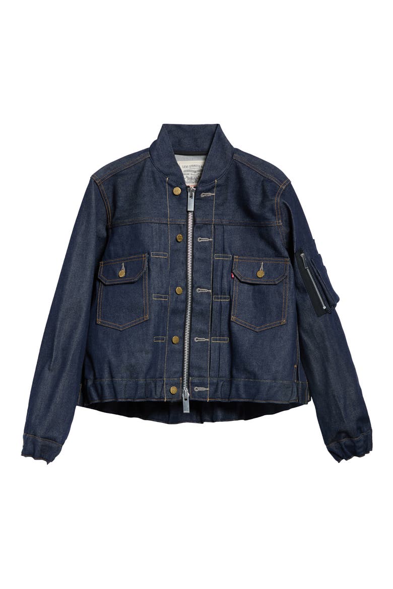 Denim Bomber Jacket, Alternate, color, INDIGO