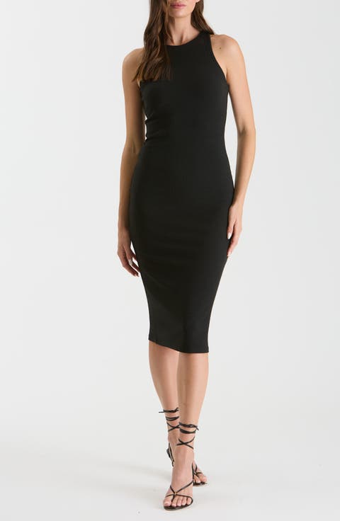 Knit Racerback Body-Con Midi Dress