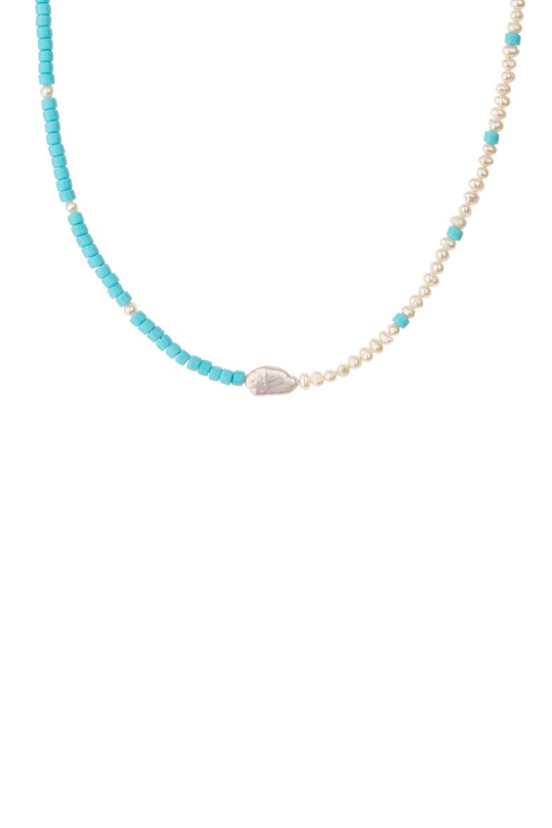 Genuine Pearl & Bead Necklace, Alternate, color, GOLD