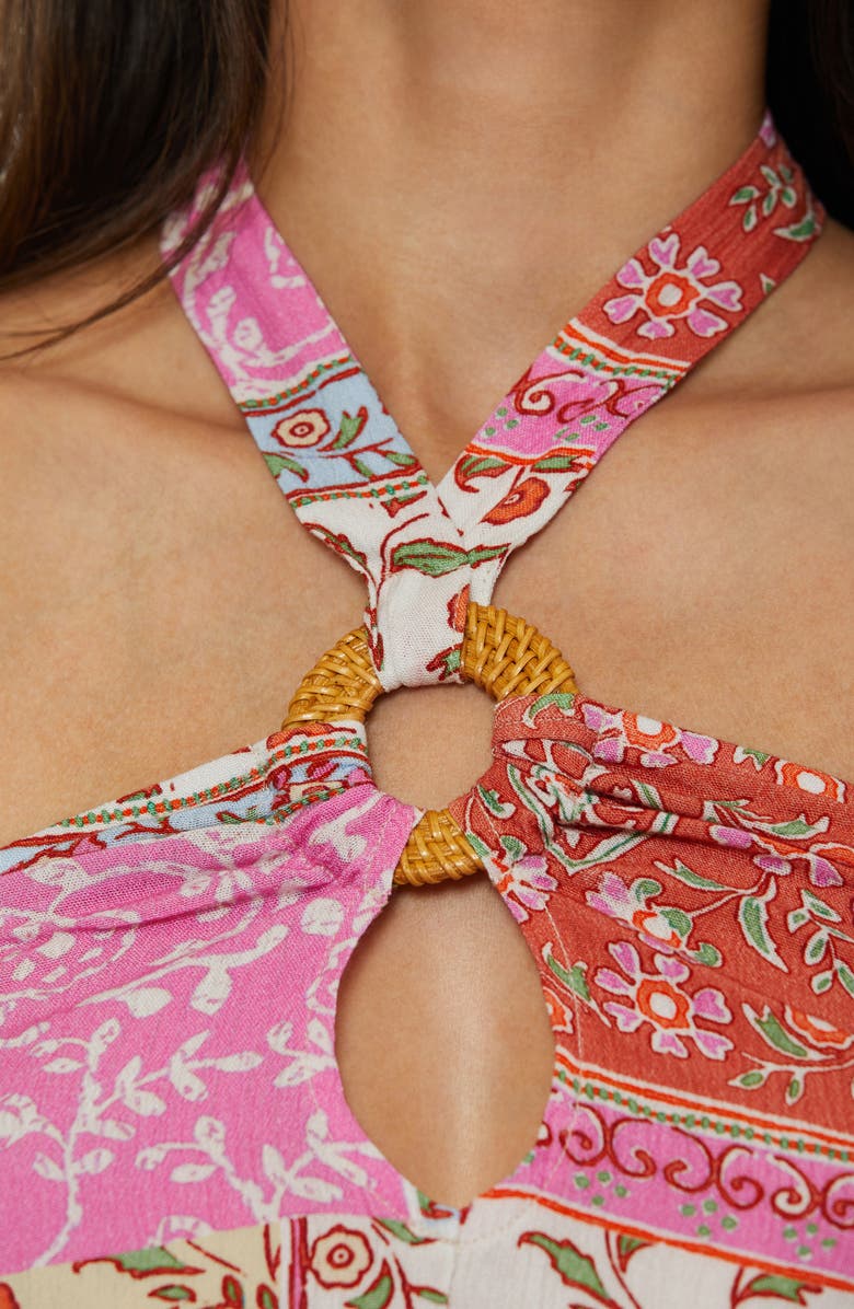 Lucky Brand Seville Crop Cover-Up Jumpsuit, Alternate, color, Pink Multi