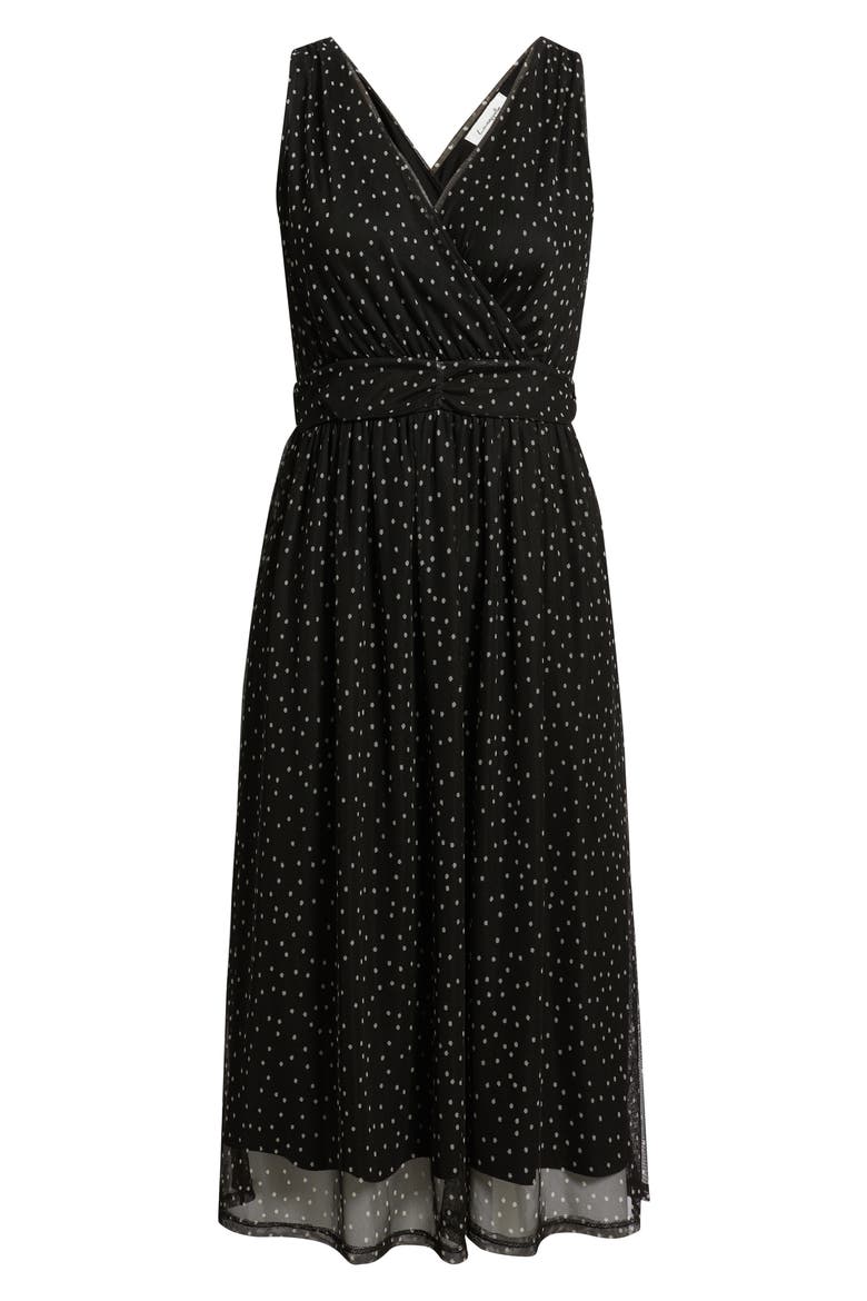 Cross Mesh Midi Dress, Alternate, color, BLACK