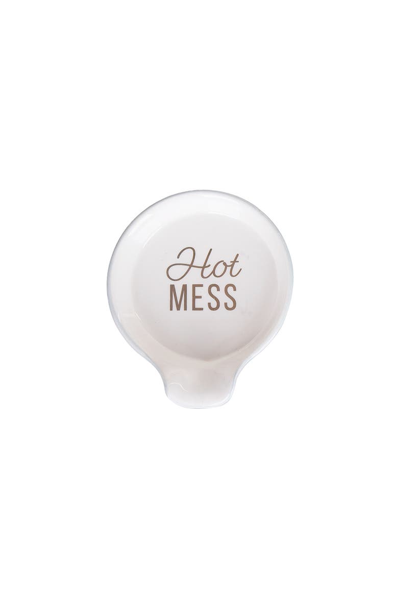 Hot Mess Spoon Rest Ceramic White, Main, color, White