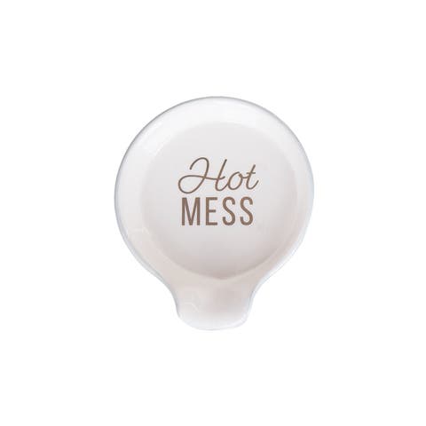 Hot Mess Spoon Rest Ceramic White
