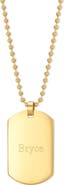 Brook and York Men's Engravable Stainless Steel Dog Tag Necklace