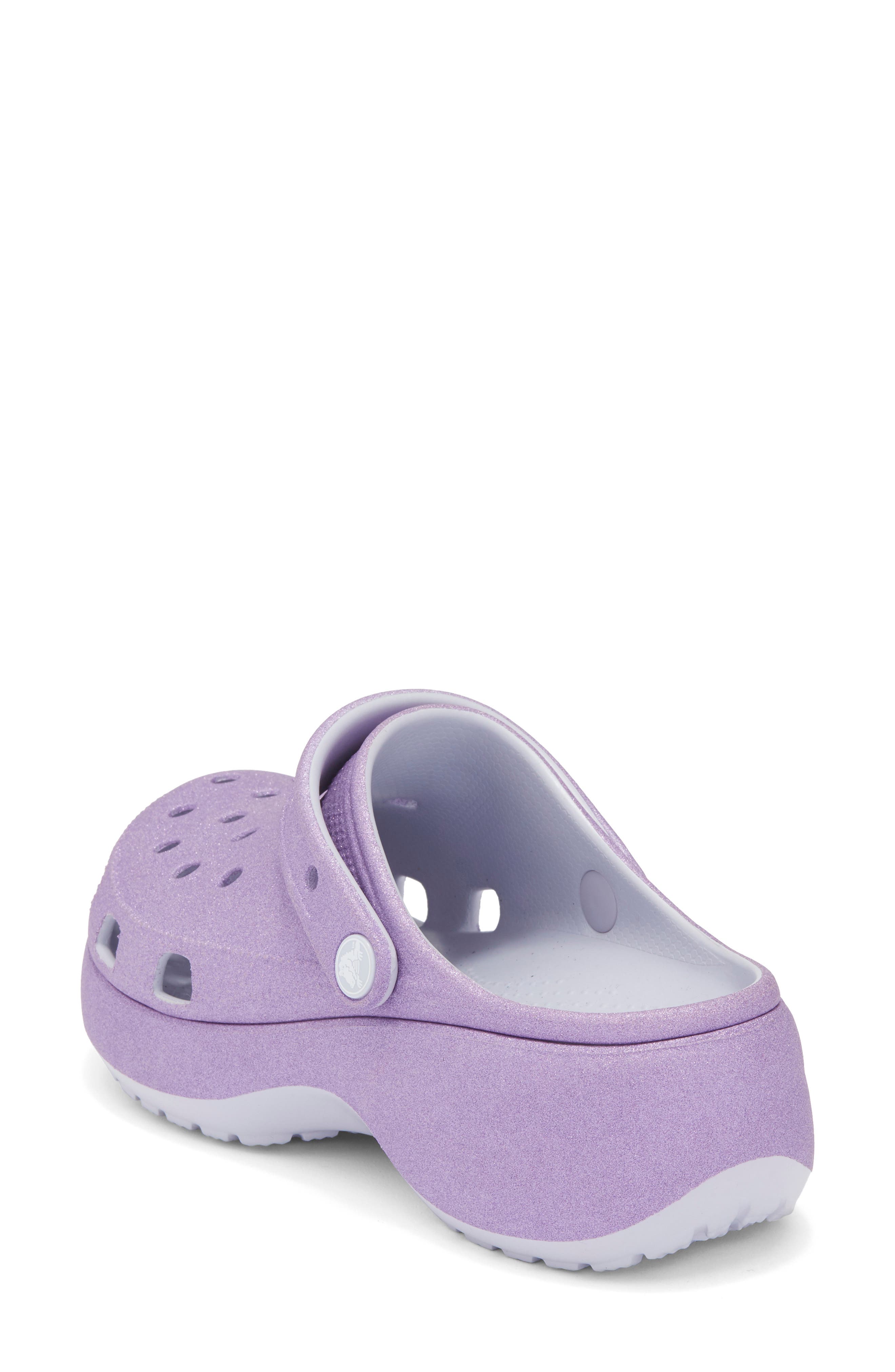 CROCS Platform Iridescent Glitter Clog, Alternate, color, Purple Moon