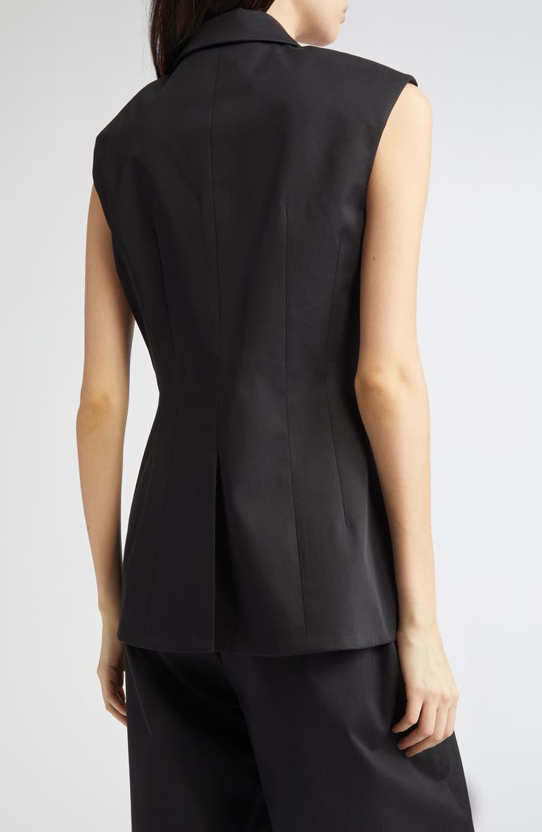 PARTOW Chiara Sleeveless Stretch Cotton Blazer, Alternate, color, Black