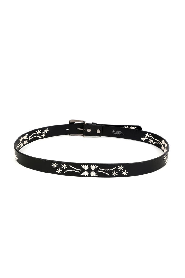 Senna Genuine Leather Minimalist Clean Line Belt, Alternate, color, Black